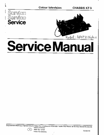 Philips 20CT3226 Service Manual for KT3 Philips / Manual de reparación de TV Philips KT3.